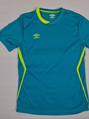 Umbro Micro Mesh Soccer Training Shirt  Adult Small Teal/Neon Yellow 90s Y2k